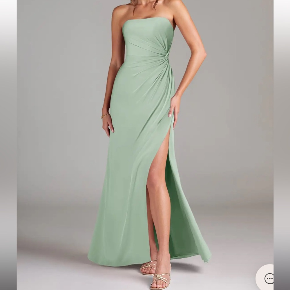 Azazie Aliani Bridesmaid Dress in Agave Size A2
